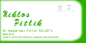 miklos pitlik business card